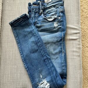 Good American Blue Distressed Skinny Jeans